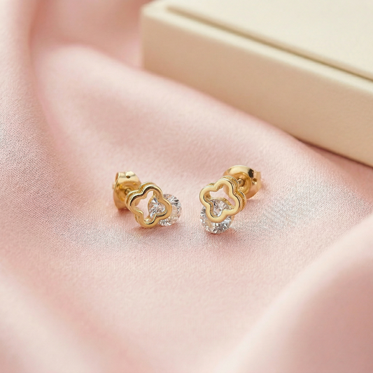 Aros Trebol Cristal