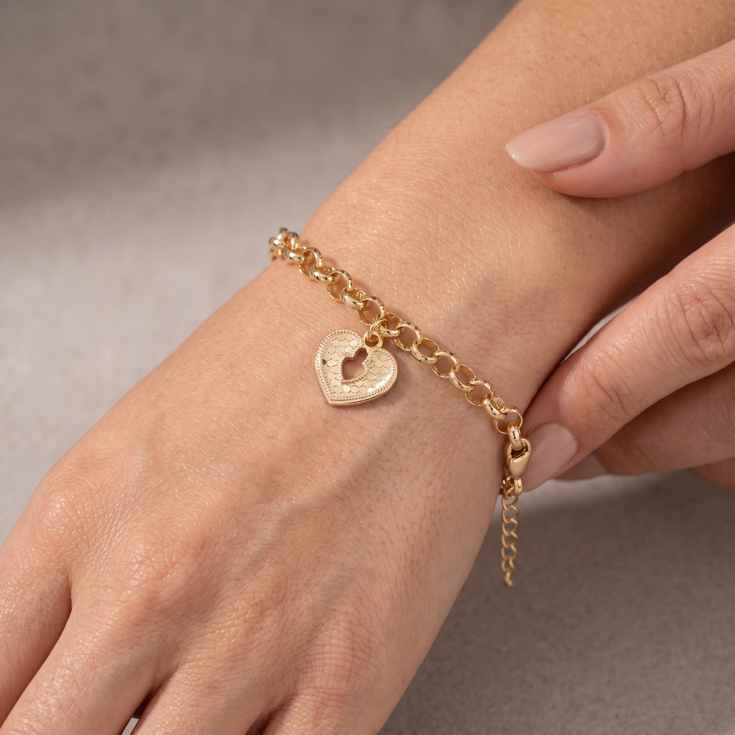 Pulsera Rolo Candado de Oro