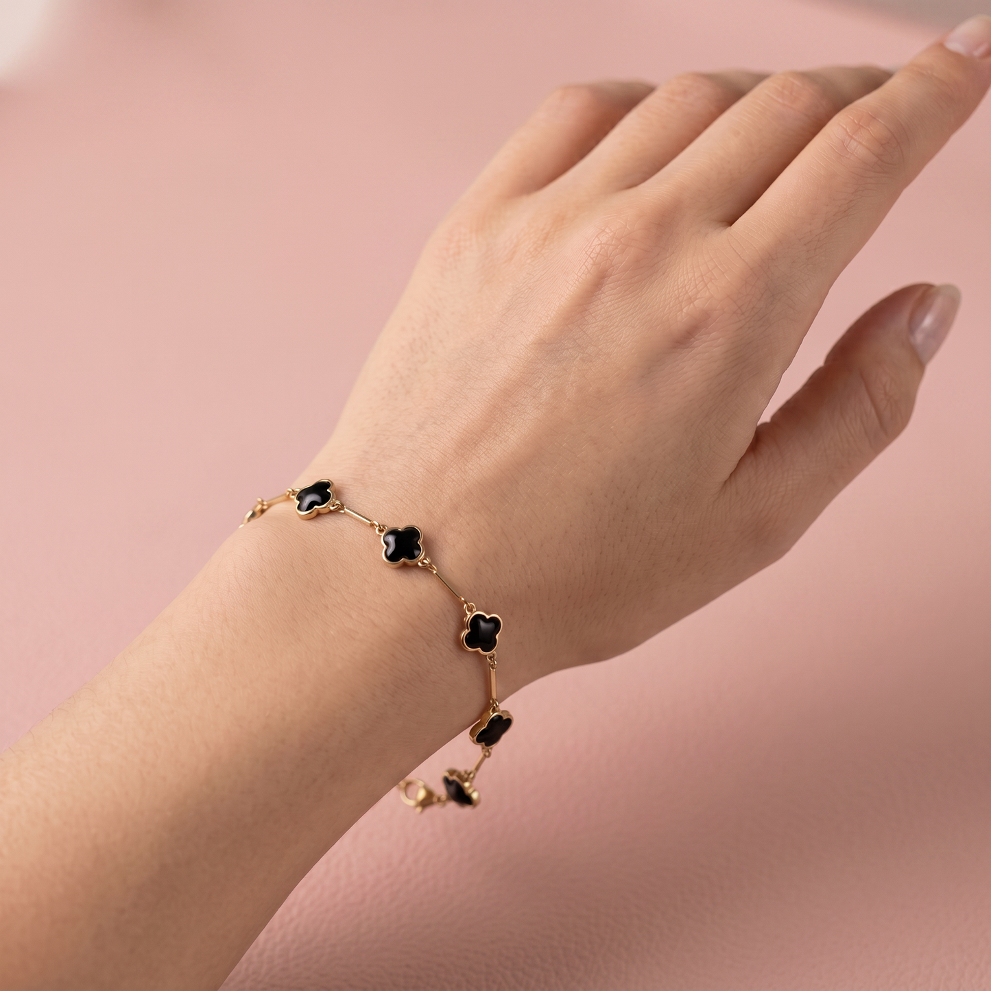 Pulsera Trébol Destino Negro
