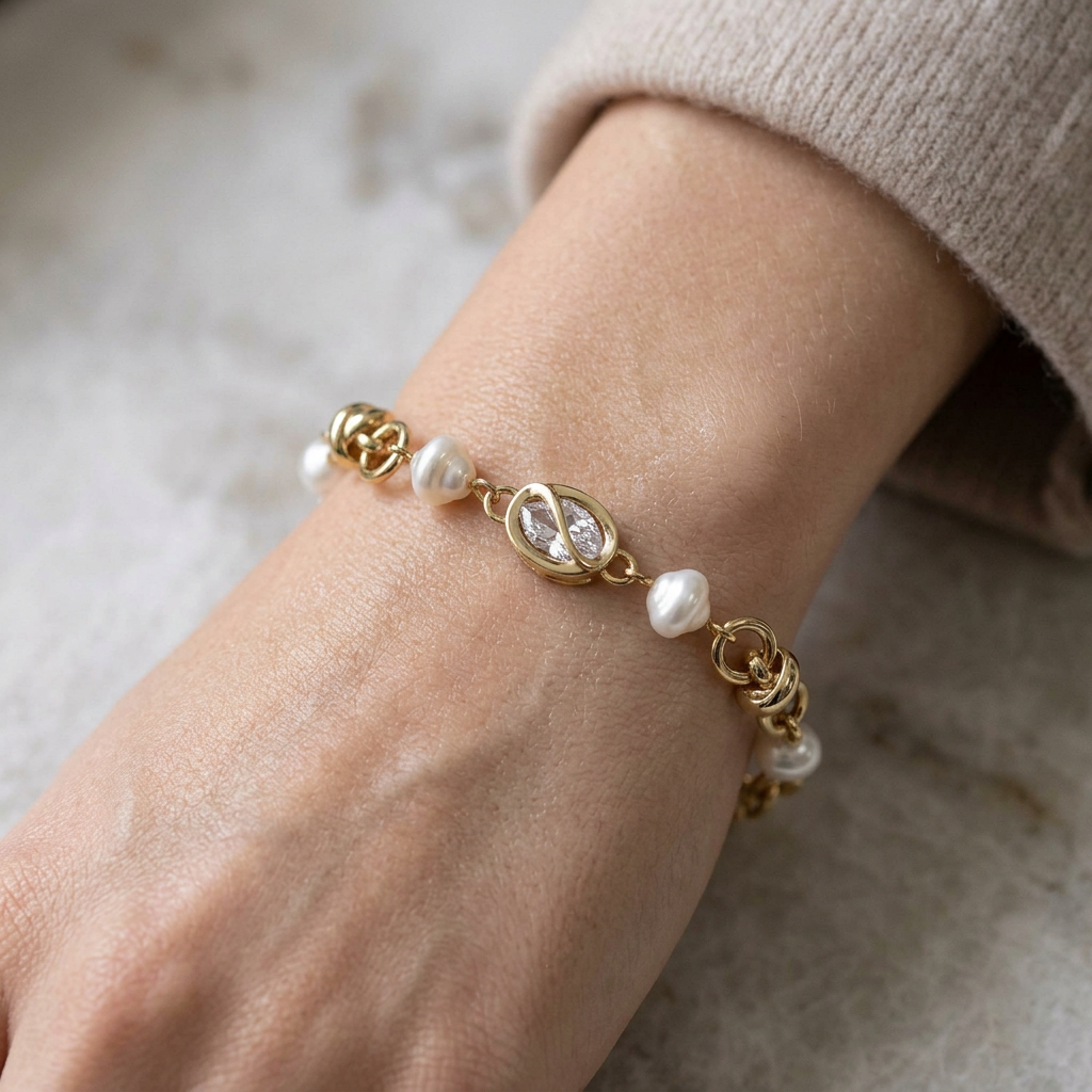 Pulsera Eslabones Perlas