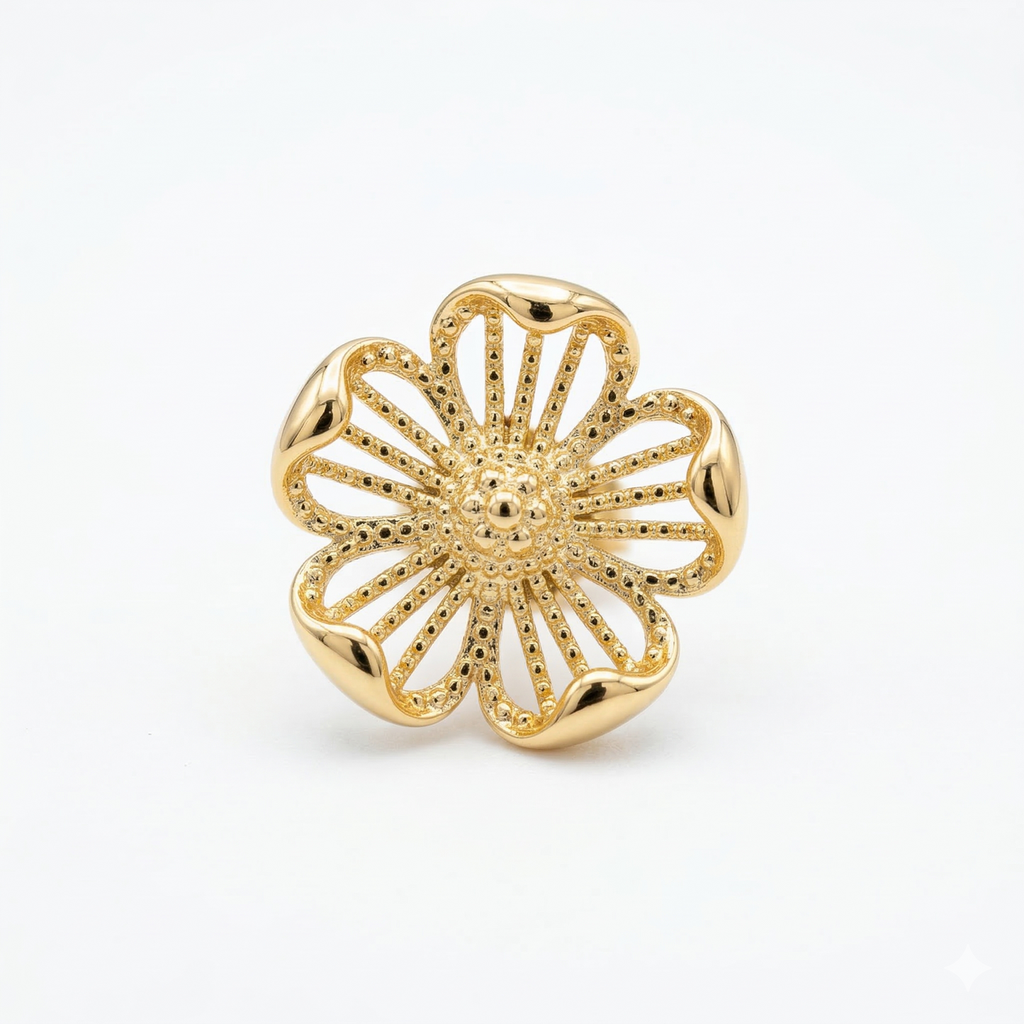 Anillo Ajustable Flor de Oro