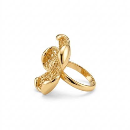 Anillo Ajustable Flor de Oro