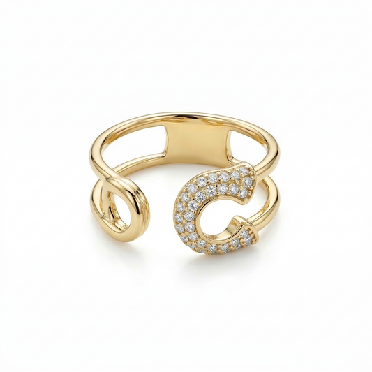 Anillo Ajustable Clip dorado