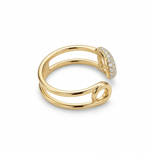 Anillo Ajustable Clip dorado
