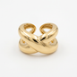 Anillo Ajustable Cruz Dorada