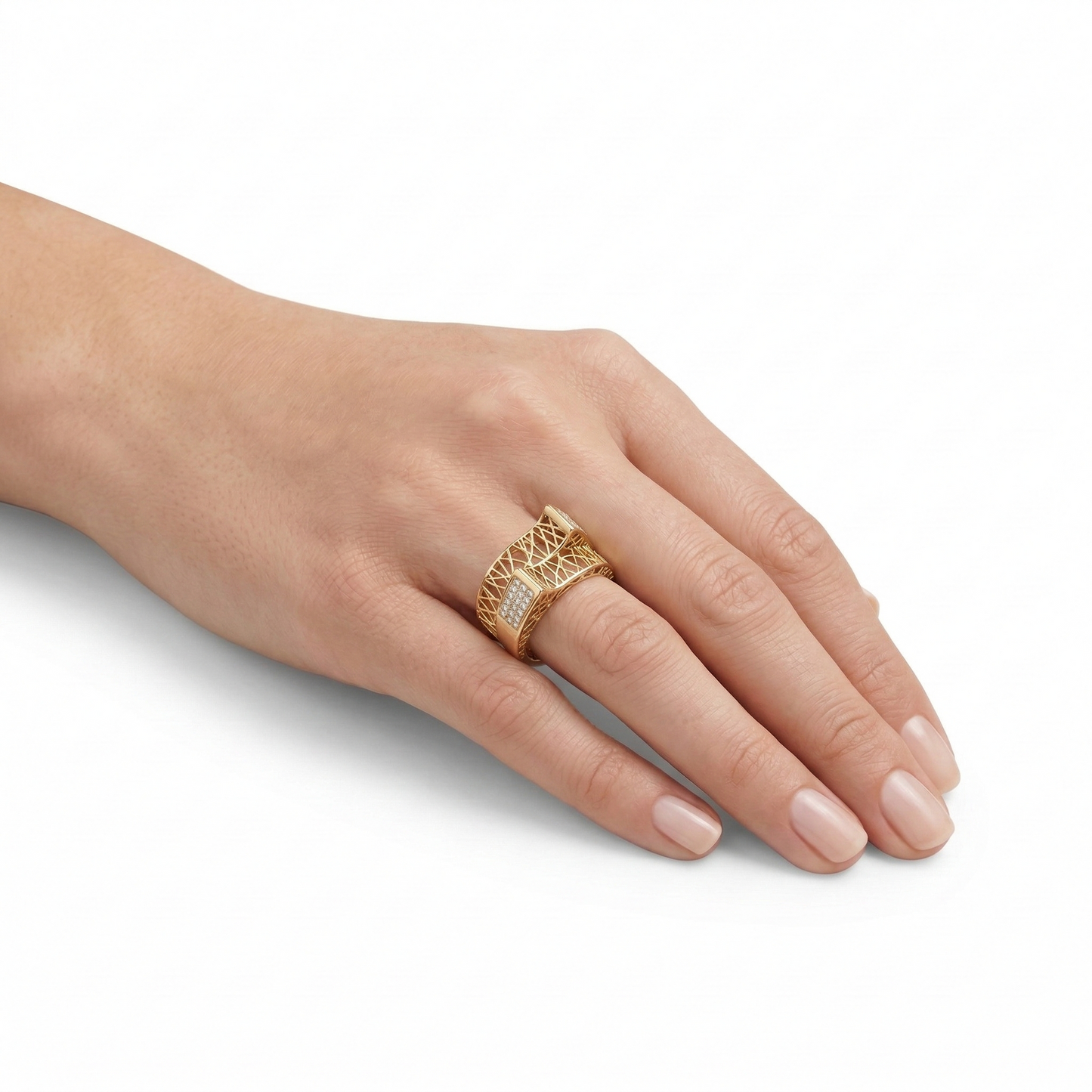 Anillo Torres doradas
