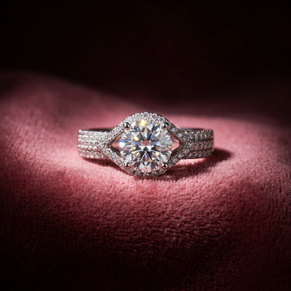 Anillo Moissanita Corte Real