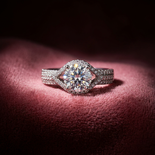 Anillo Moissanita Corte Real