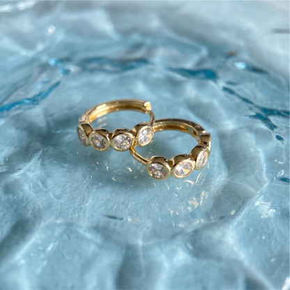 Aros Argolla Gota de Cristal