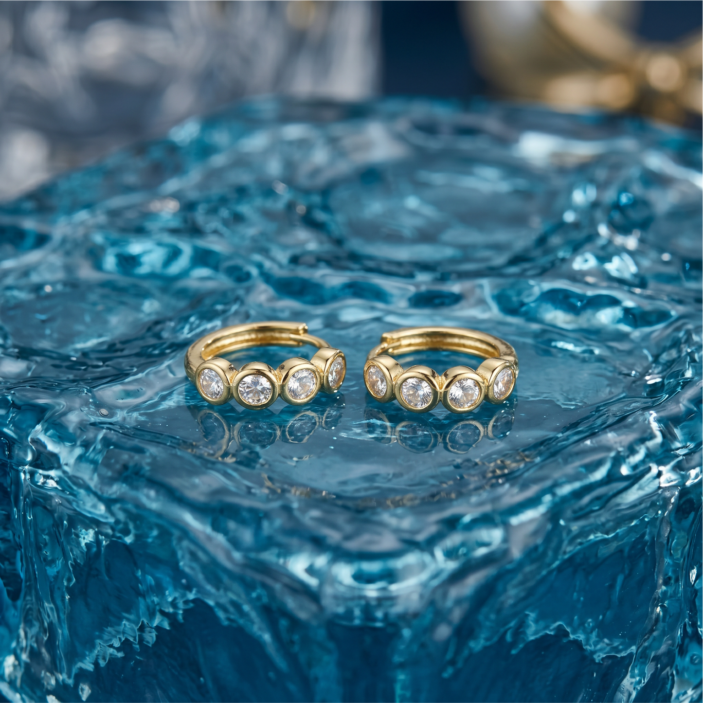 Aros Argolla Gota de Cristal
