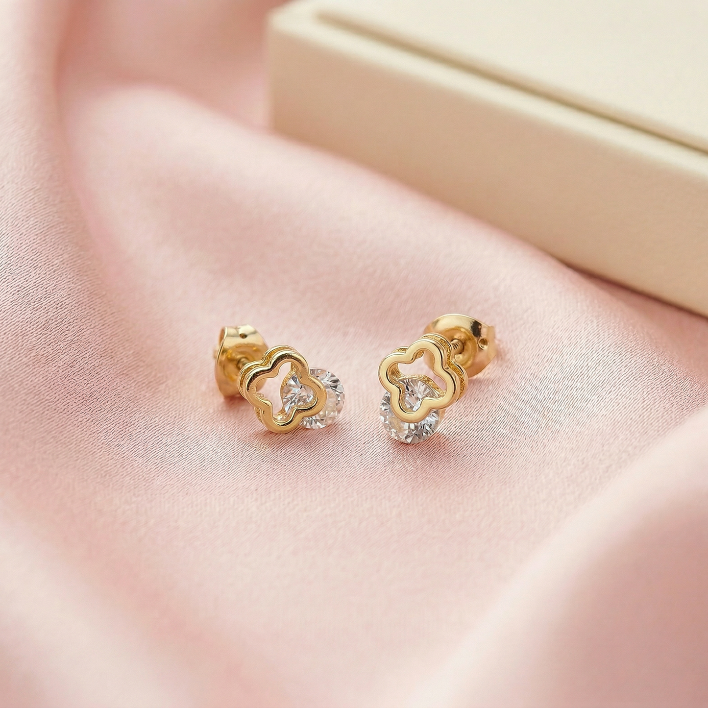 Aros Trebol Cristal