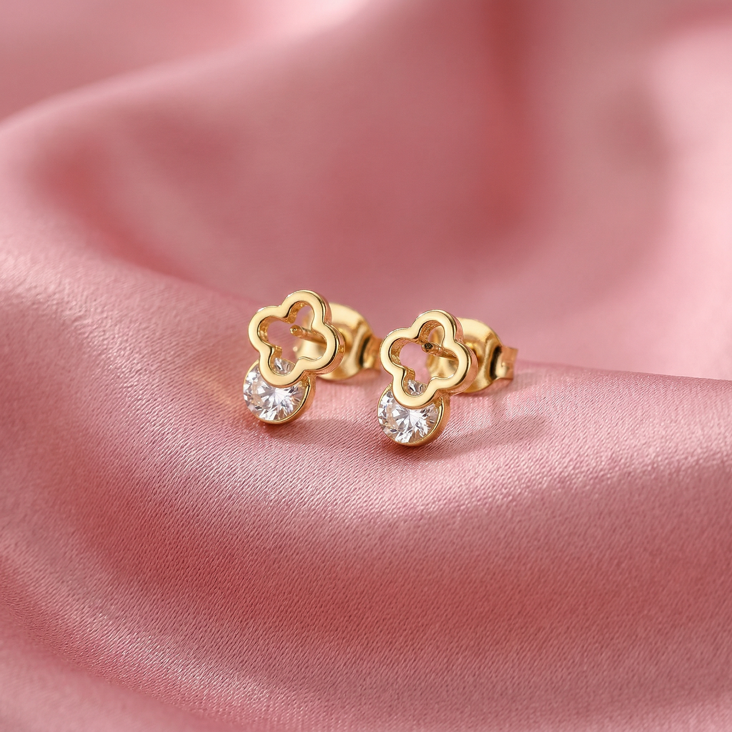 Aros Trebol Cristal