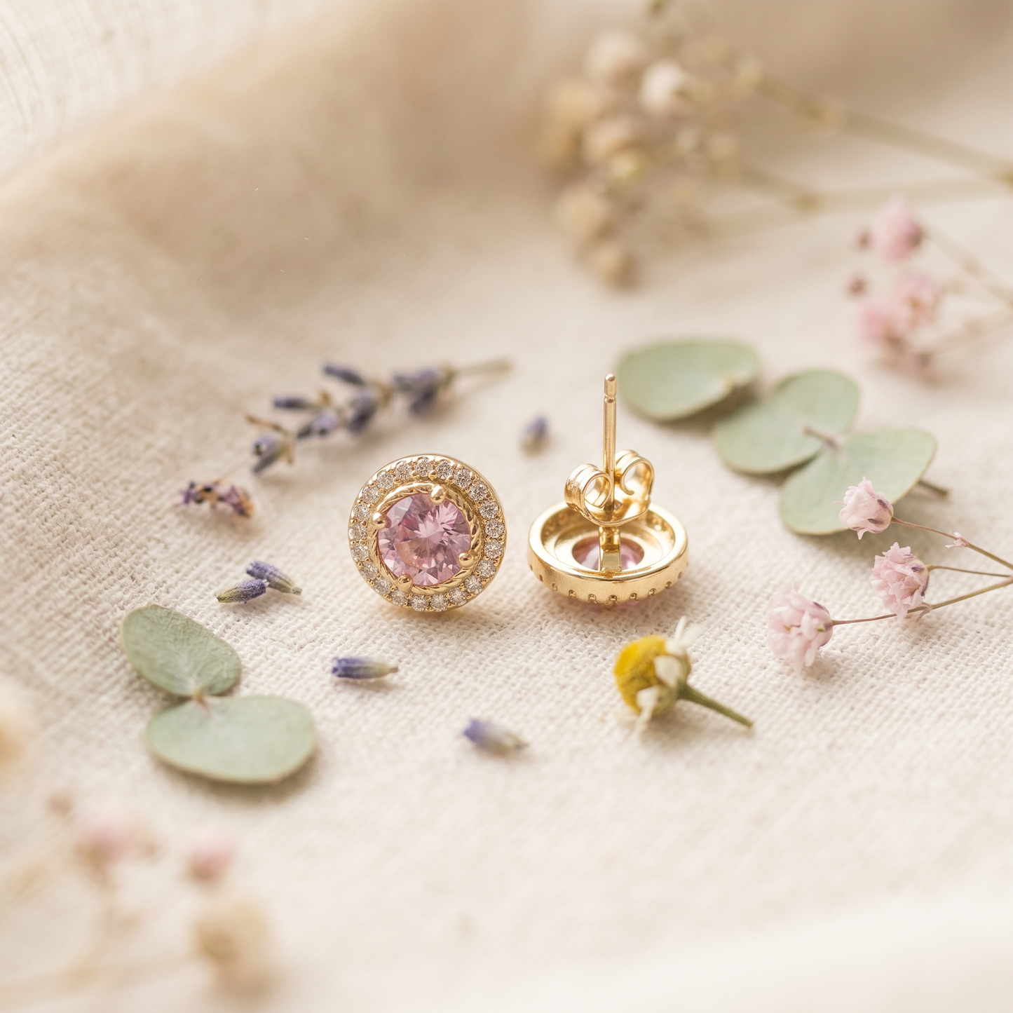 Aros Halo Rosa Florencia