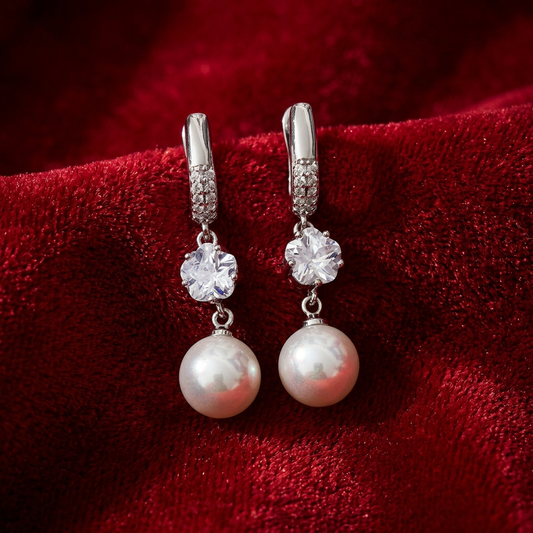 Aros Colgante Rocío de Plata