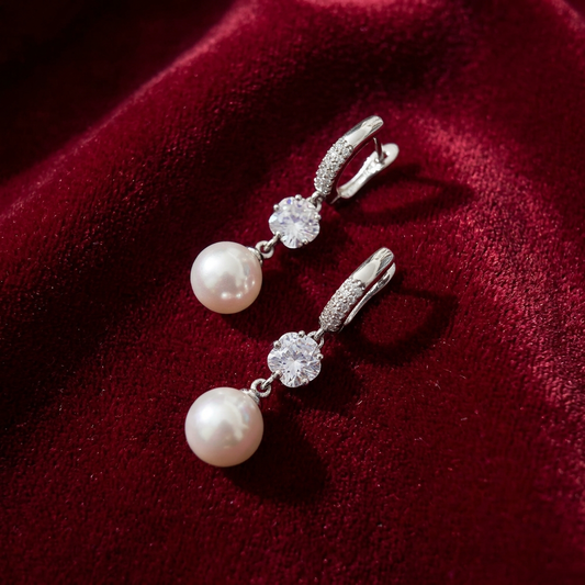 Aros Colgante Rocío de Plata