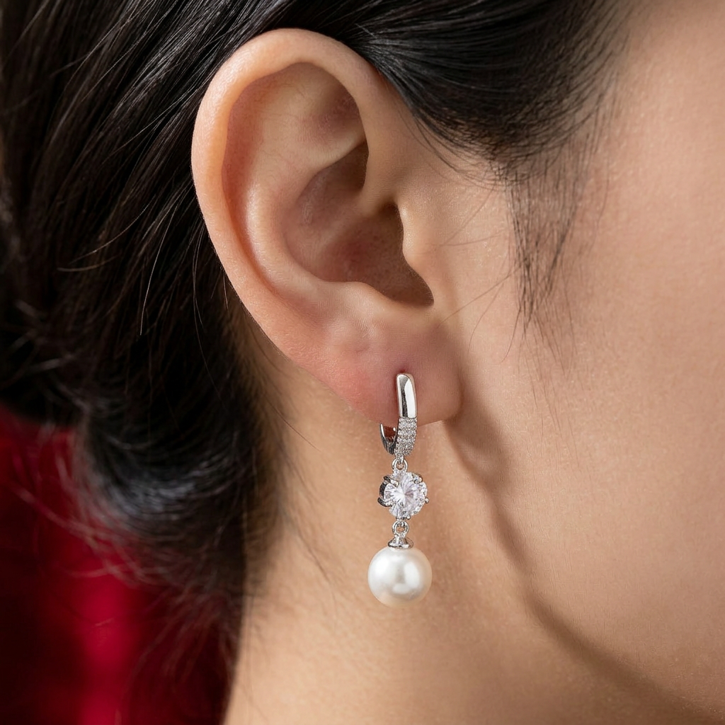 Aros Colgante Rocío de Plata