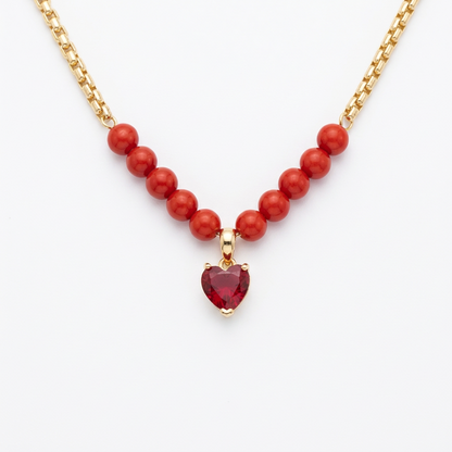 Collar Corazón de Fuego