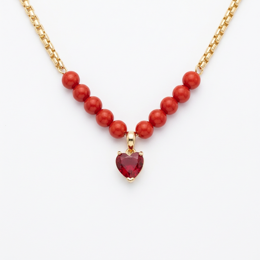 Collar Corazón de Fuego