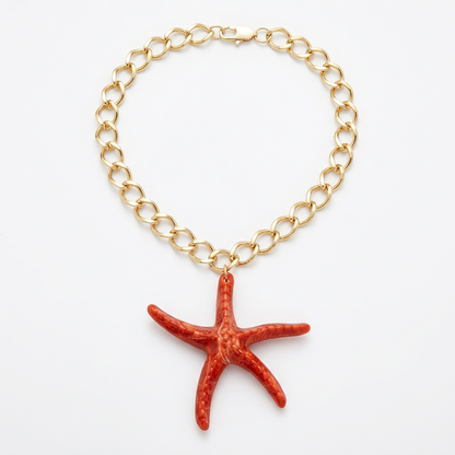 Collar Estrella coral