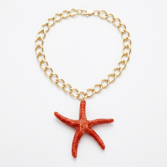 Collar Estrella coral