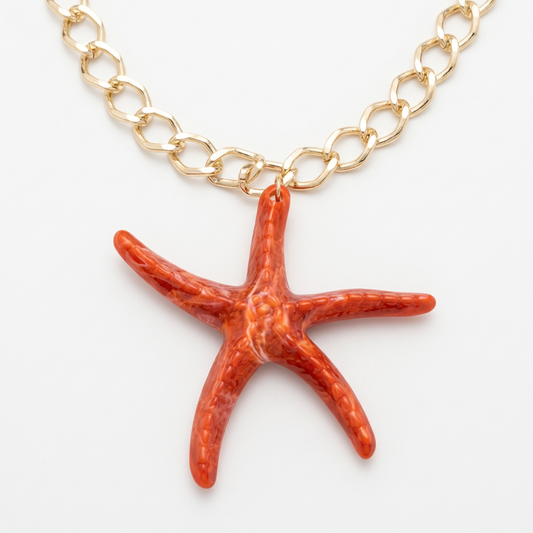 Collar Estrella coral