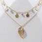 Collar Doble con Dijes de Flores