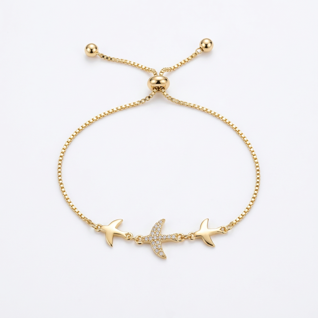 pulsera Ajustable Aves Doradas