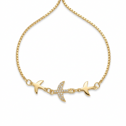pulsera Ajustable Aves Doradas