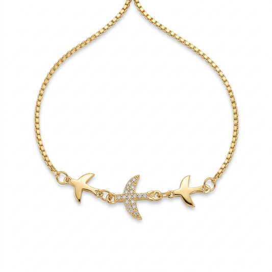 pulsera Ajustable Aves Doradas