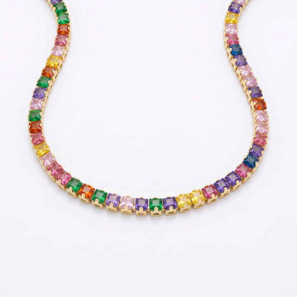Pulsera Tennis Prisma Dorado