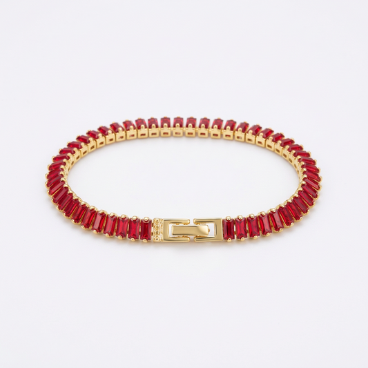 Pulsera Tennis Aurora Roja