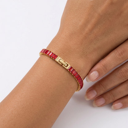 Pulsera Tennis Aurora Roja
