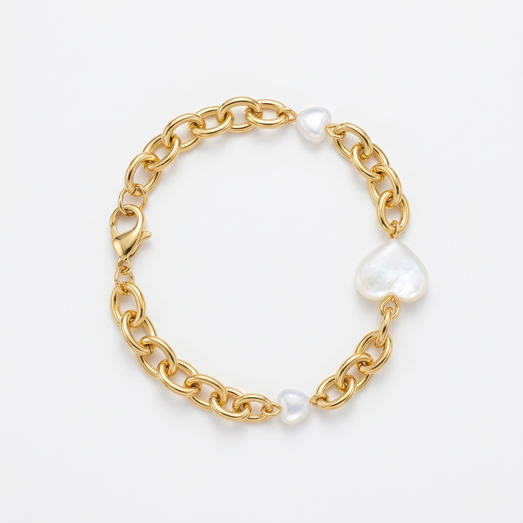 Pulsera Corazón Nacarado