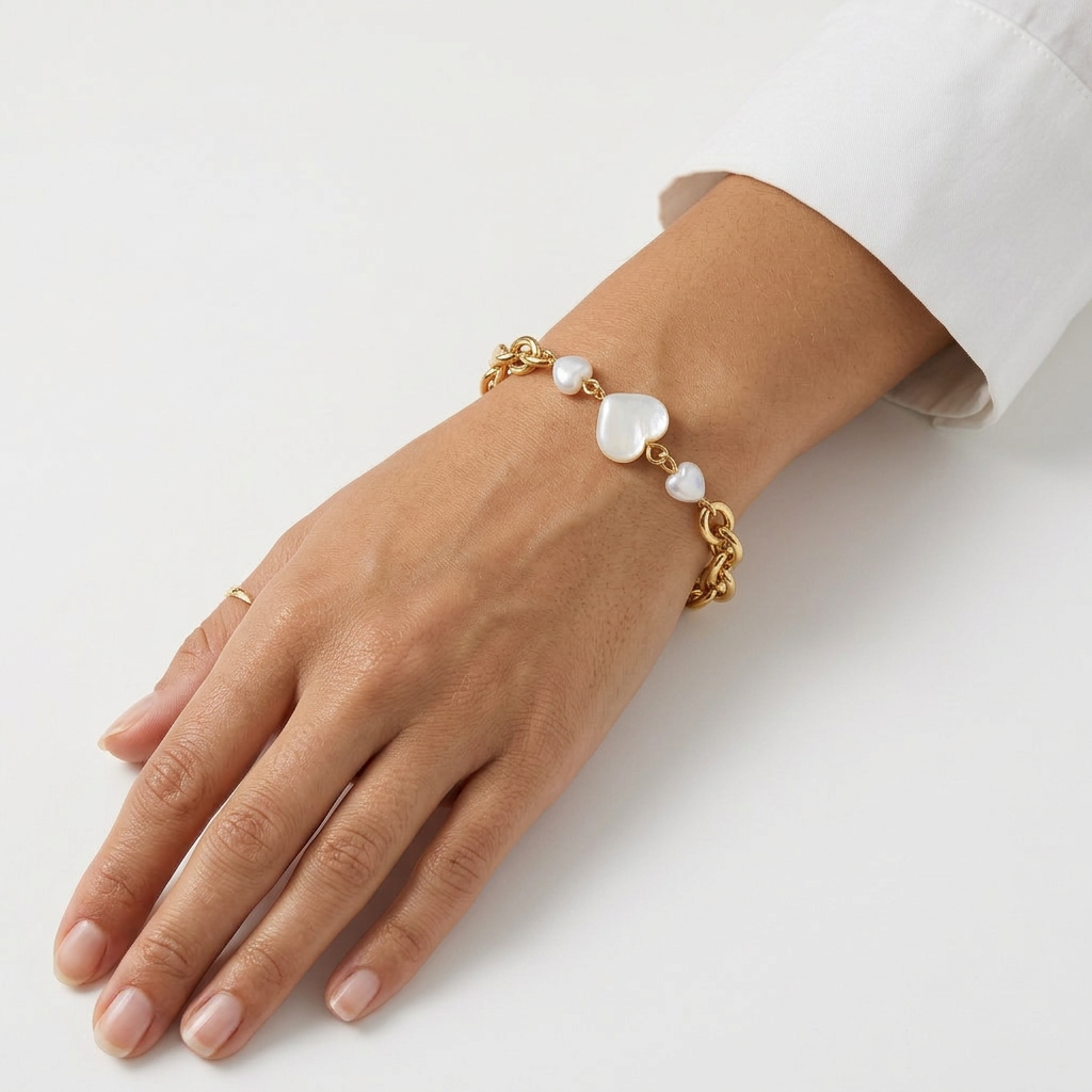 Pulsera Corazón Nacarado