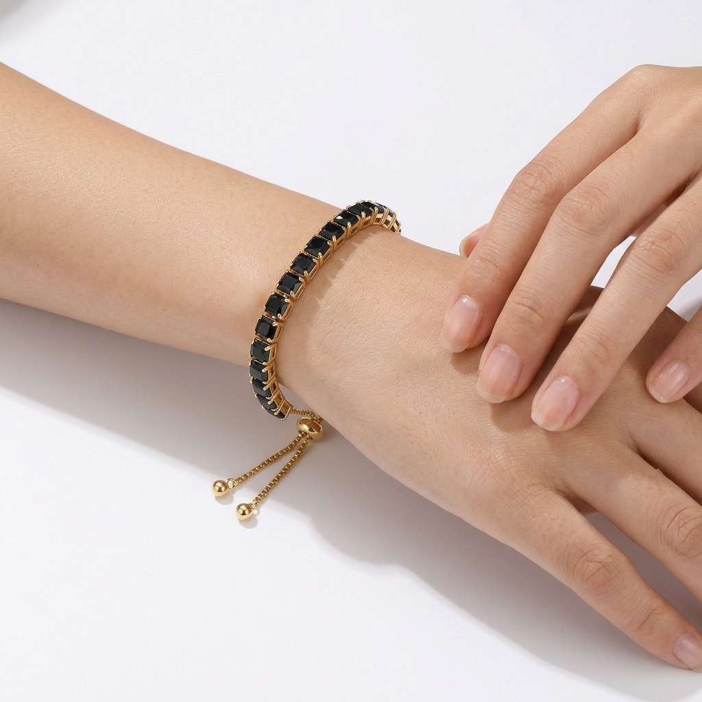 Pulsera Ajustable Tennis negra