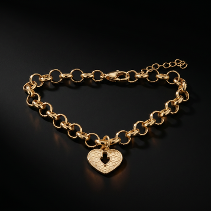 Pulsera Rolo Candado de Oro