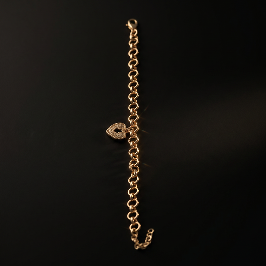 Pulsera Rolo Candado de Oro