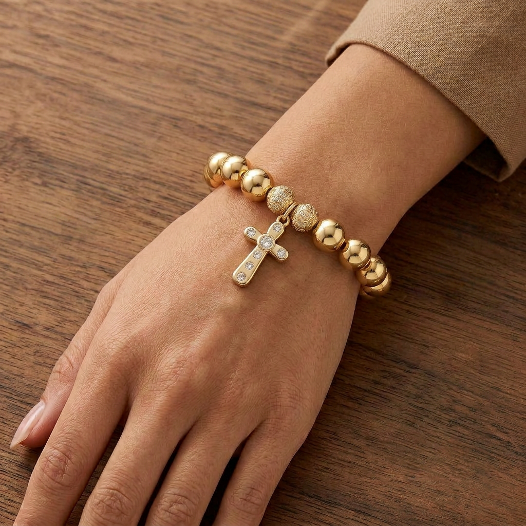 Pulsera Elastica Cruz Eterna