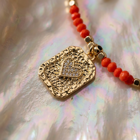Pulsera Ajustable Corazón Escarlata