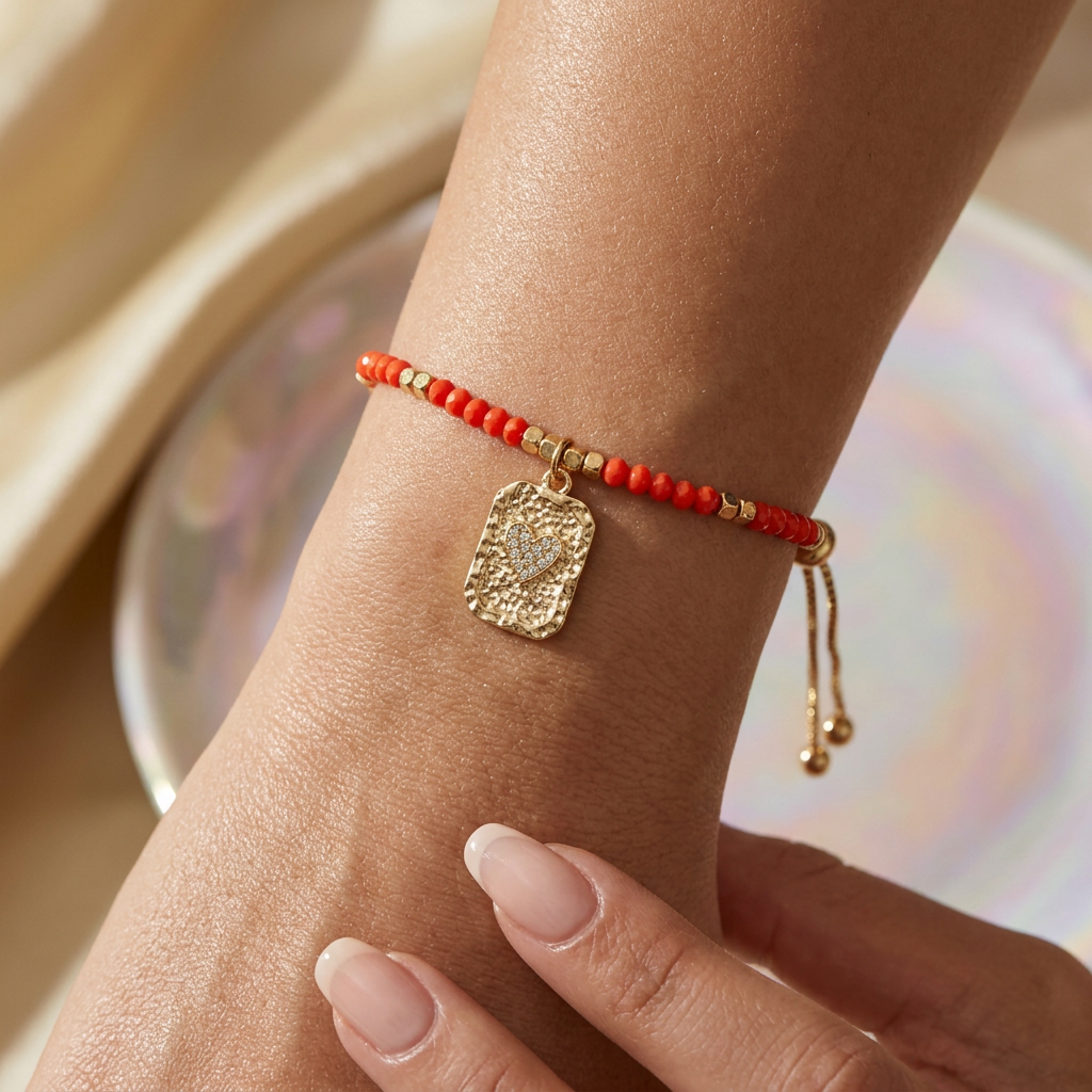 Pulsera Ajustable Corazón Escarlata