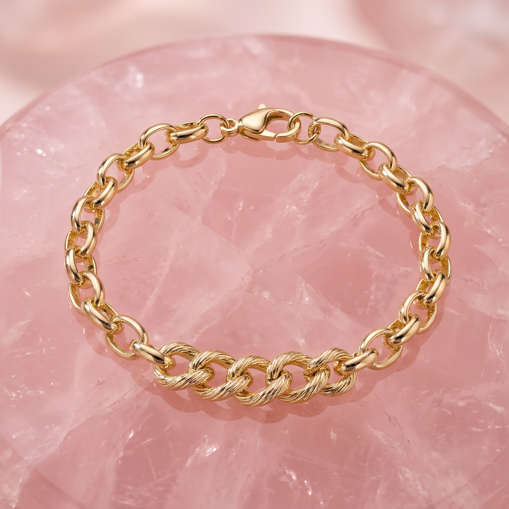 Pulsera Eslabones Texturados